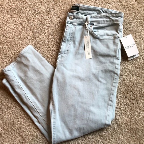Lauren Ralph Lauren Denim - Lauren Ralph Lauren Premier Straight Crop Blue jeans denim pants 14 zip up